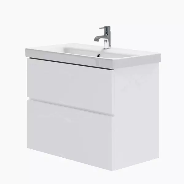 Тумба с раковиной «Bellezza» Жаклин 80 (Harmonia 80) с 2 ящиками подвесная белая
