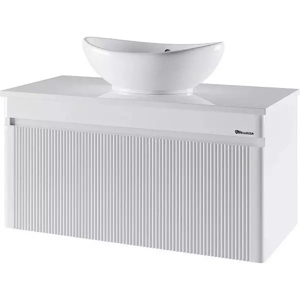 Тумба с раковиной «Bellezza» Эмилия 100 (Гамма 56) с 1 ящиком со столешницей подвесная белый