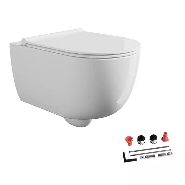 Подвесной унитаз безободковый Alice Unica 32254101SET с сиденьем дюропласт с микролифтом белое 45900₽