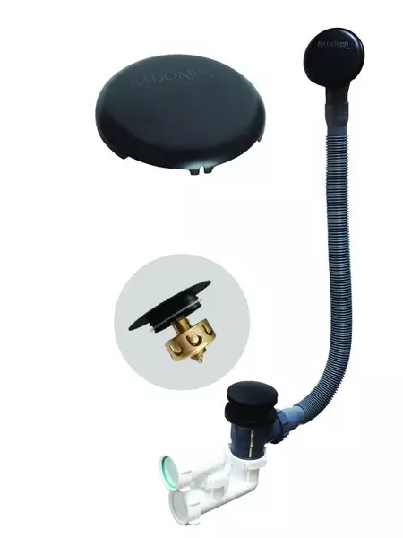 Сифон для ванны слив-перелив Radomir с сеточкой чёрный Клик-клак 4677₽