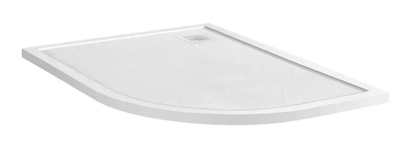 Душевой поддон Belbagno TRAY-MR-UNO-RH-12080-550-35-W-L-BO низкий из литьевого мрамора прямоугольно-асимметричный с сифоном белый левый 26700₽