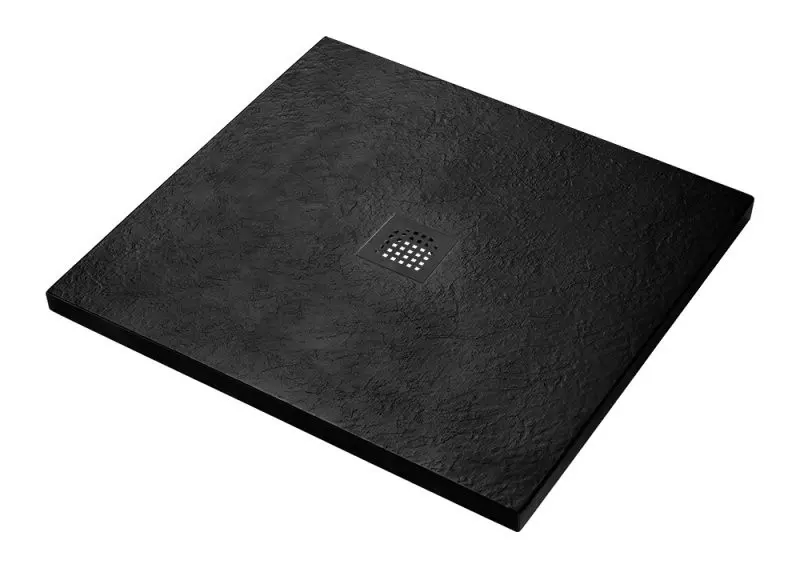 Душевой поддон Belbagno TRAY-MR-UNO-A-90-35-NERO-NO низкий из литьевого мрамора квадратный с сифоном чёрный 24300₽