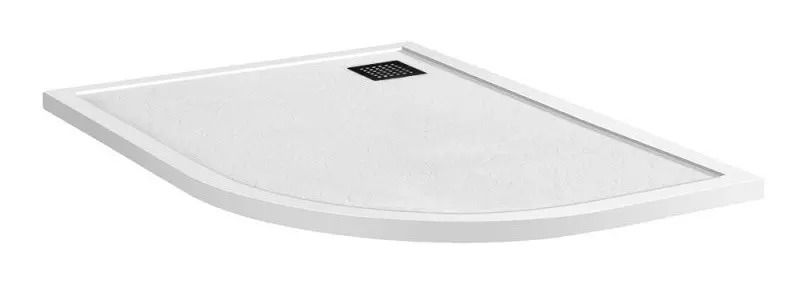 Душевой поддон Belbagno TRAY-MR-UNO-RH-12080-550-35-W-L-NO низкий из литьевого мрамора прямоугольно-асимметричный с сифоном белый левый 26700₽