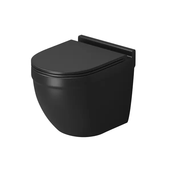 Подвесной унитаз безободковый Grossman GR-4483BMSQ черный матовый с сиденьем дюропласт с микролифтом чёрное 10400₽