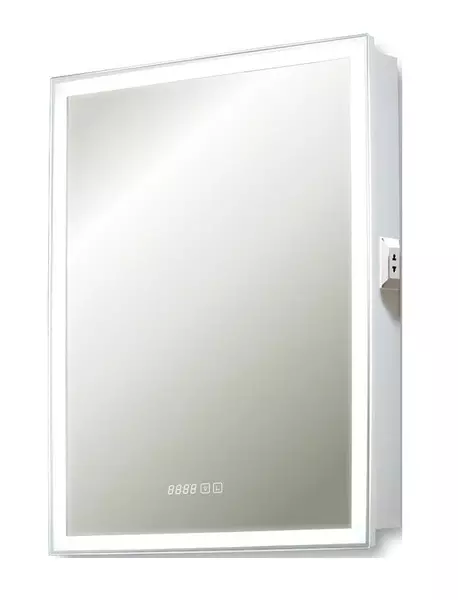 Зеркальный шкаф Silver Mirrors Киото 60 с сенсорным выключателем с часами с подсветкой белый правый 17700₽