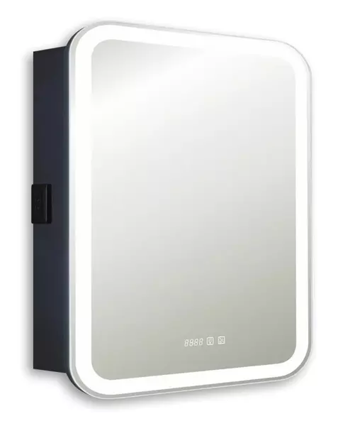 Зеркальный шкаф Silver Mirrors Фиджи 60 32 с сенсорным выключателем с часами с подсветкой антрацит левый 19600₽