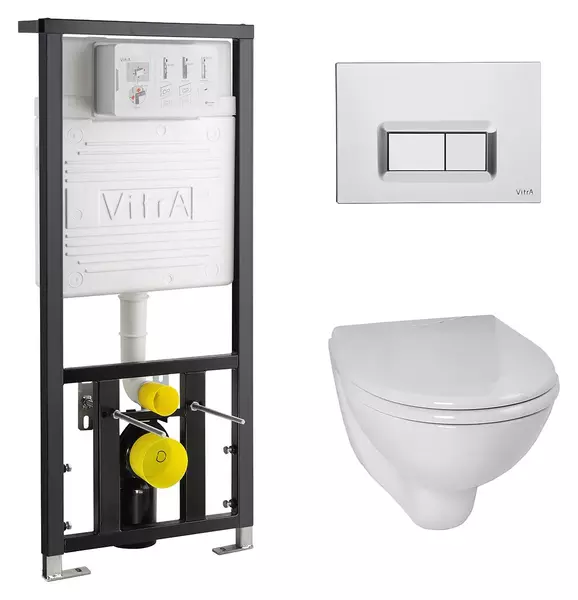 

Комплект инсталляция с унитазом, крышкой и кнопкой смыва «Vitra» Arkitekt 9005B003-7211 белая/хром