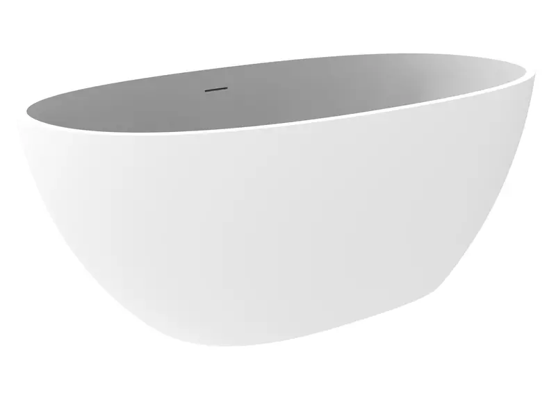 Ванна из искусственного камня Timo solid Lempi1570 15078 с ножками с сифоном белая матовая 166600₽