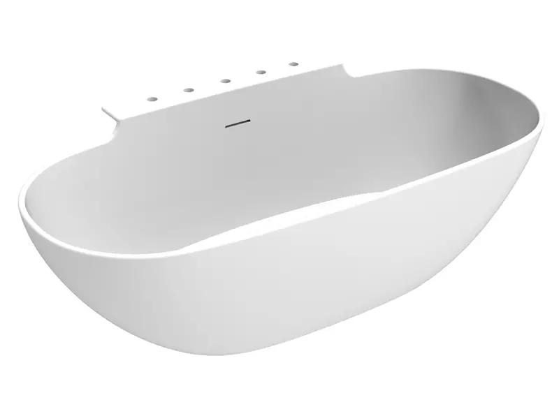 Ванна из искусственного камня Timo solid Lumi1770 17790 с ножками с сифоном белая матовая 242300₽