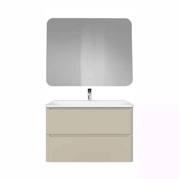 Тумба с раковиной Raval Welto 100 Solo 100 с двумя ящиками подвесная светло-коричневая 49600₽