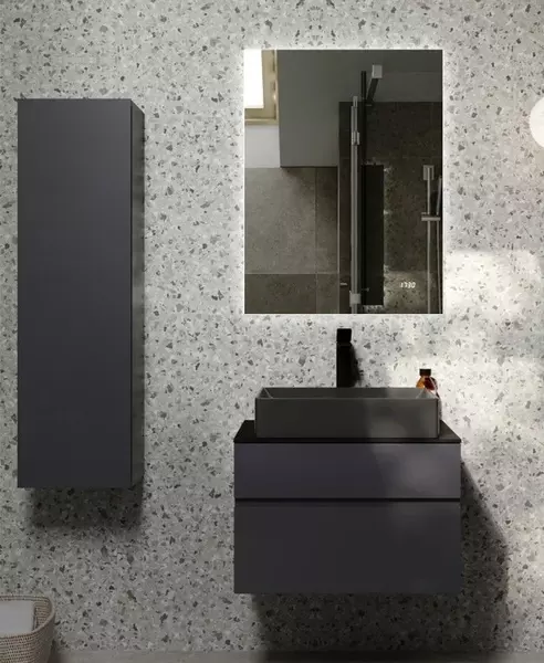 Мебель для ванной подвесная Raval Decent 60 со столешницей антрацит 13472₽