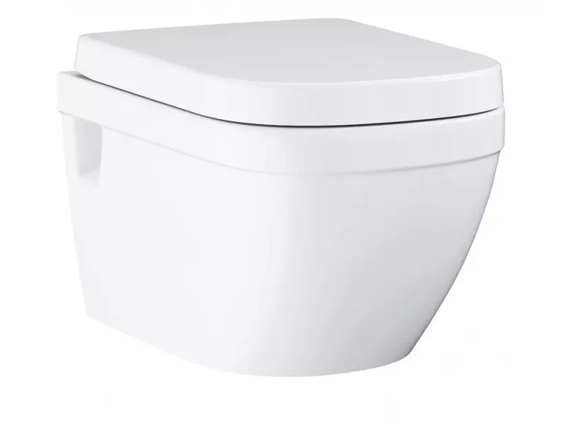 Подвесной унитаз безободковый Grohe Euro Ceramic 39703000 альпин-белый матовый с сиденьем дюропласт с микролифтом 38268₽