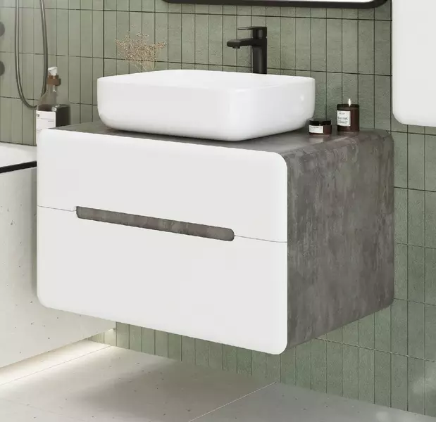 Тумба с раковиной Art Max Genova 80 AM-5006-X 4835 подвесная Бетон бромо 32480₽