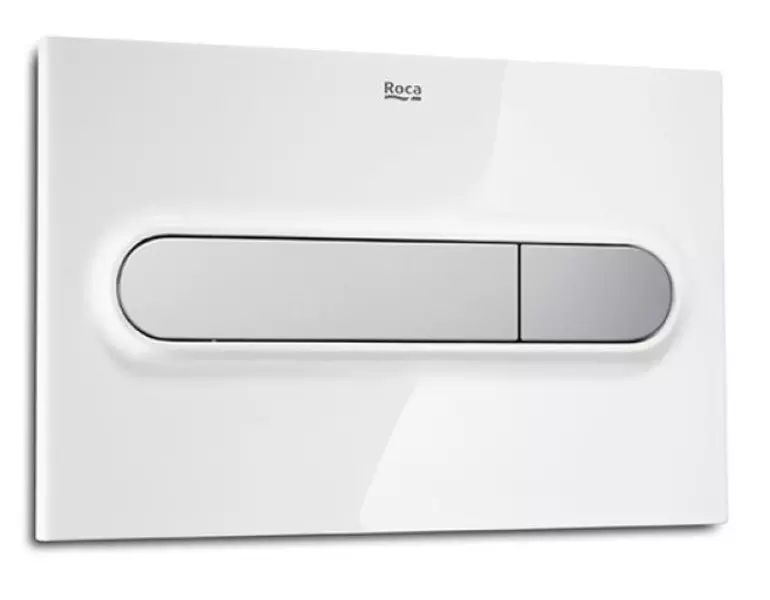 Кнопка смыва «Roca» Duplo One PL-1 890195005 пластик белая/матовый хром