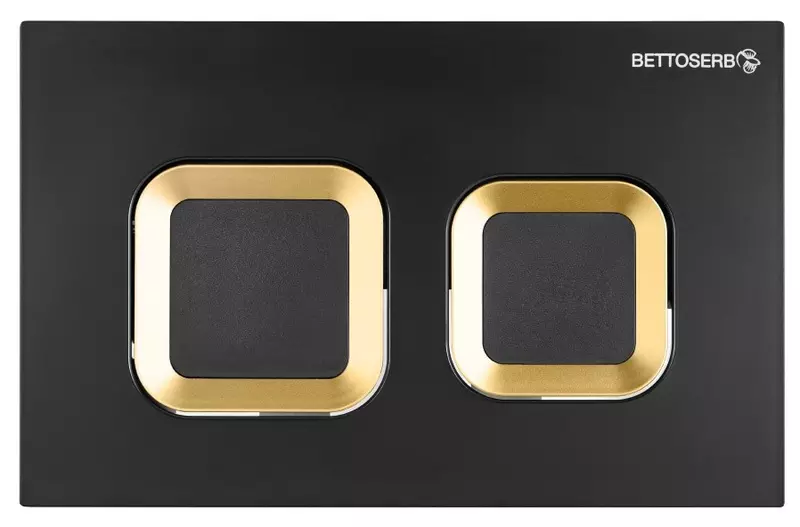 Кнопка смыва «Bettoserb» Smart 40006489 пластик чёрная матовая/золото глянец