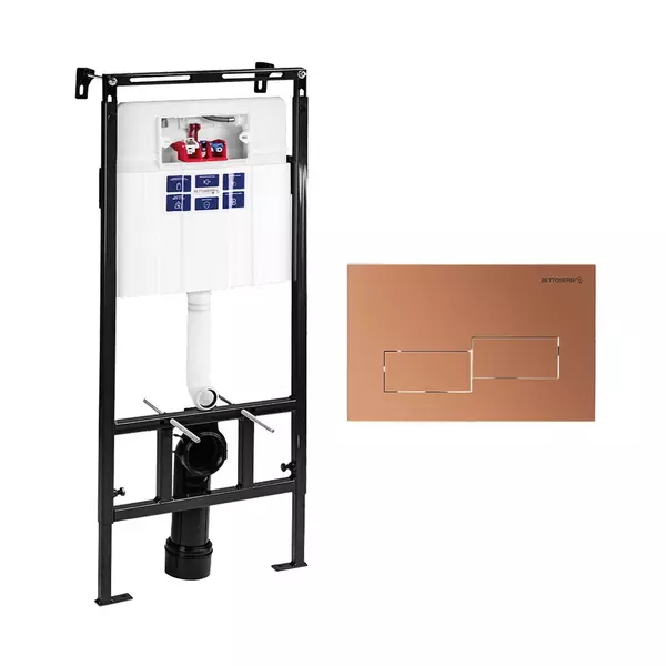 Инсталляция для унитаза с кнопкой Bettoserb Sava Fix Slim SET40006484 клавиша смыва Bricks бронза матовая 22200₽