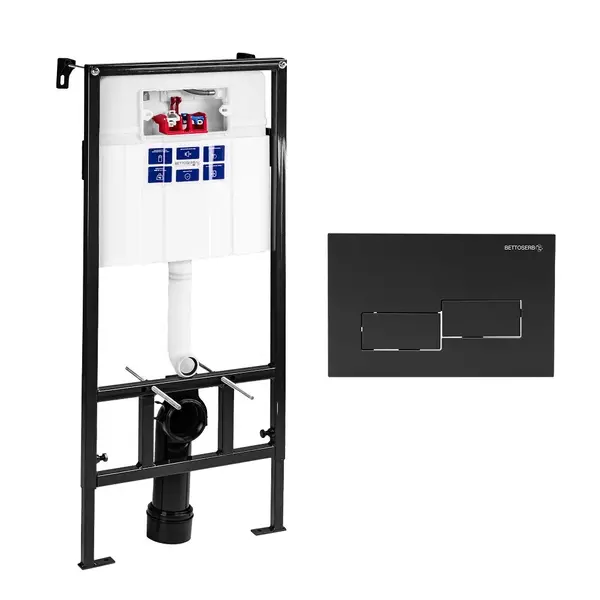 Инсталляция для унитаза с кнопкой Bettoserb Sava Fix Slim SET40006481 клавиша смыва Bricks чёрная матовая 21900₽