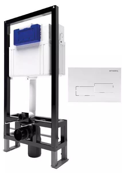 Инсталляция для унитаза с кнопкой Bettoserb Sava Free Standing SFS40006486G клавиша смыва Bricks белая глянцевая 25500₽