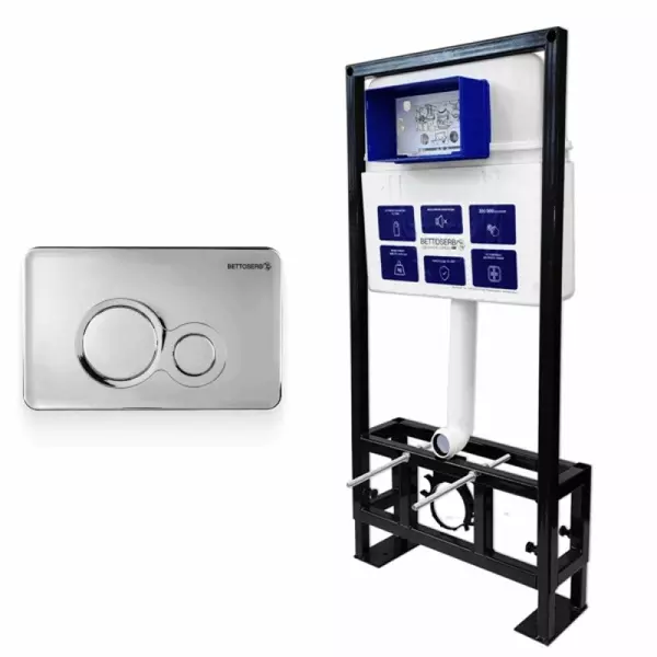 Инсталляция для унитаза с кнопкой Bettoserb Sava Free Standing SFS40006464 клавиша смыва Twin хром глянец 25600₽