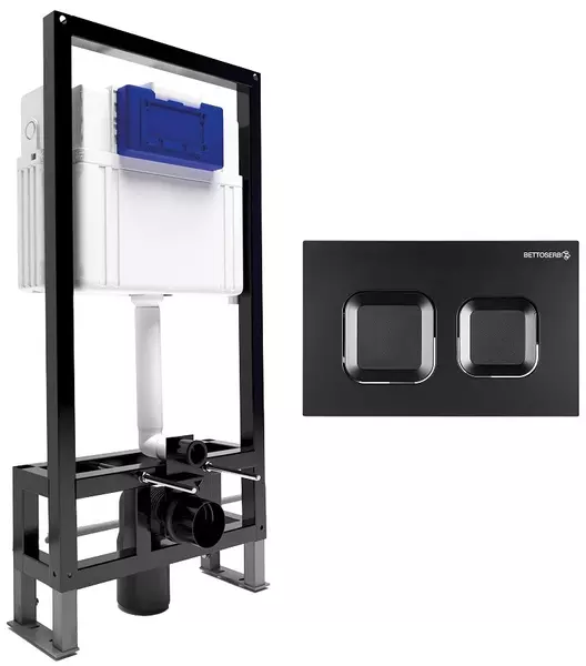 Инсталляция для унитаза с кнопкой Bettoserb Sava Free Standing SFS40006471 клавиша смыва Smart чёрная матовая 26900₽