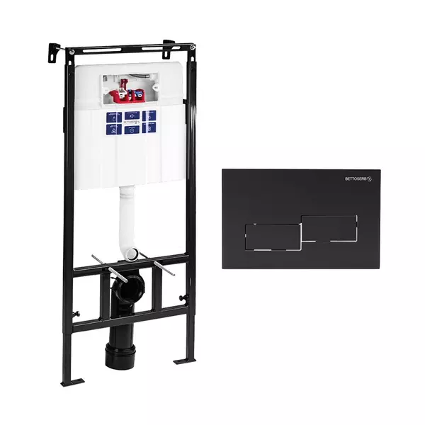 Инсталляция для унитаза с кнопкой Bettoserb Sava Slim Superior SES40006481 клавиша смыва Bricks чёрная матовая 25900₽