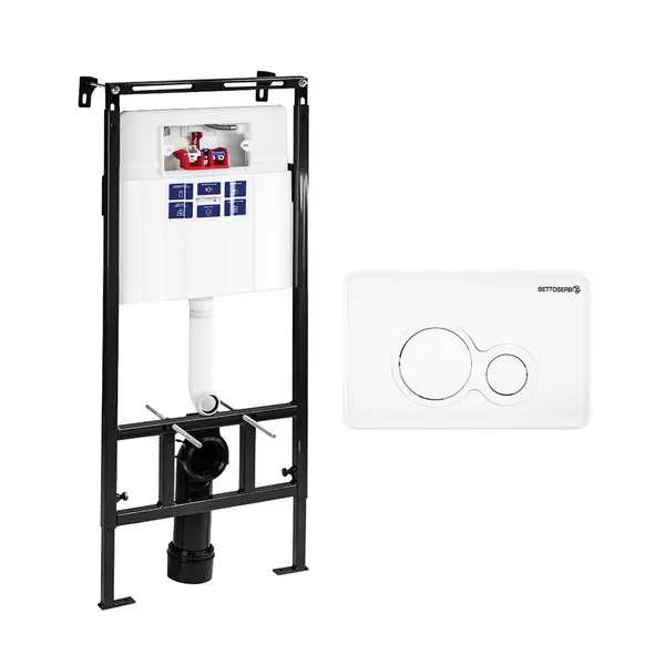 Инсталляция для унитаза с кнопкой Bettoserb Sava Slim Superior SES40006457 клавиша смыва Twin белая глянцевая 22800₽