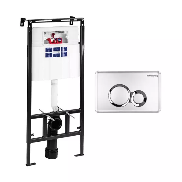 Инсталляция для унитаза с кнопкой Bettoserb Sava Slim Superior SES40006463 клавиша смыва Duo хром матовыйхром глянец 24500₽