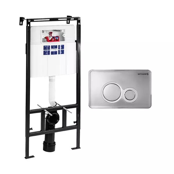 Инсталляция для унитаза с кнопкой Bettoserb Sava Slim Superior SES40006465 клавиша смыва Duo хром глянецхром матовый 23800₽