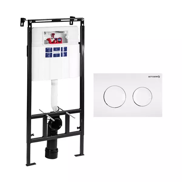 Инсталляция для унитаза с кнопкой Bettoserb Sava Slim Superior SES40006466 клавиша смыва Cool белая глянцевая 23400₽