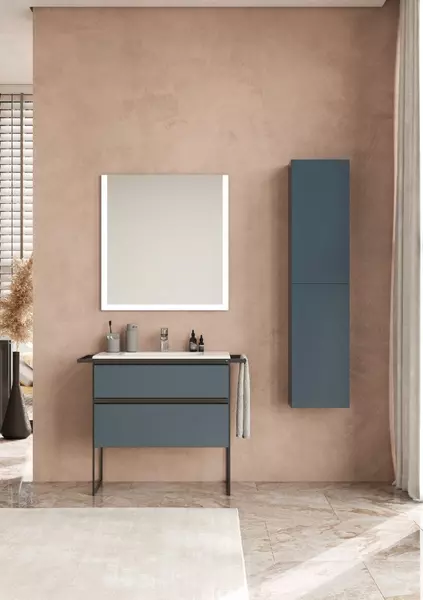 Мебель для ванной подвесная «Roca» Domi 80 с 2 ящиками синий матовый