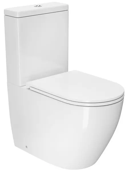 Унитаз компакт безободковый D K Matrix DT1397016 белый с сиденьем дюропласт с микролифтом белое 24950₽