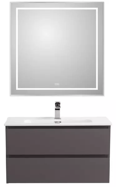 Мебель для ванной подвесная Belbagno Kraft 90 тёмно-серая матовая 66200₽