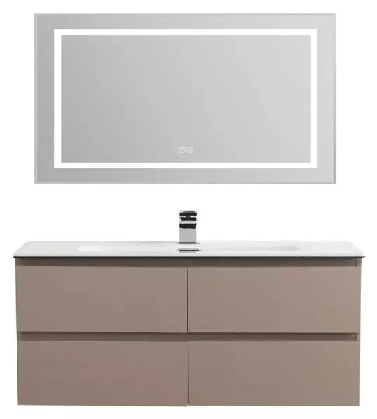 комплект Тумба с раковиной Belbagno Kraft 120 с 4-мя ящиками BB-8099-120-2 12146 двойная подвесная бежевая матовая Belbagno 91000₽