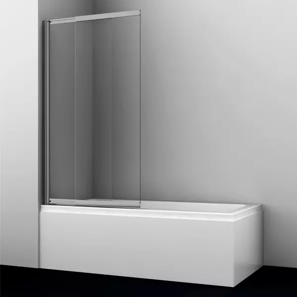 Шторка на ванну стеклянная WasserKRAFT Tauber 64S02-100 прозрачнаяникель универсальная 36280₽