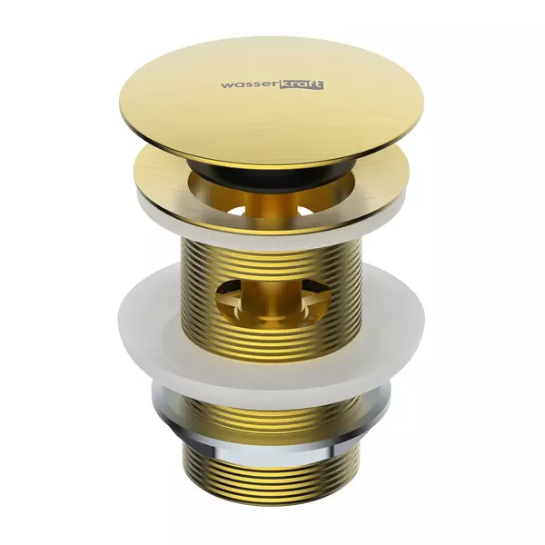 Донный клапан для раковины WasserKRAFT A344 с механизмом Клик-Клак матовое золото 6030₽