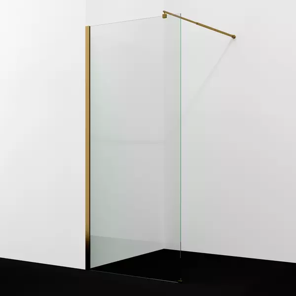 Душевая перегородка «WasserKRAFT» Rur 30W40BG 120/200 прозрачная/матовое золото без поддона универсальная