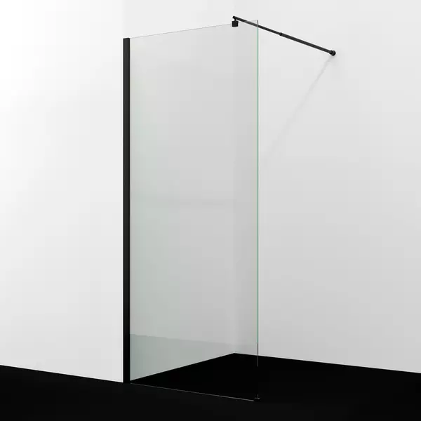 Душевая перегородка «WasserKRAFT» Rur 30W40MB 120/200 прозрачная/чёрная без поддона универсальная