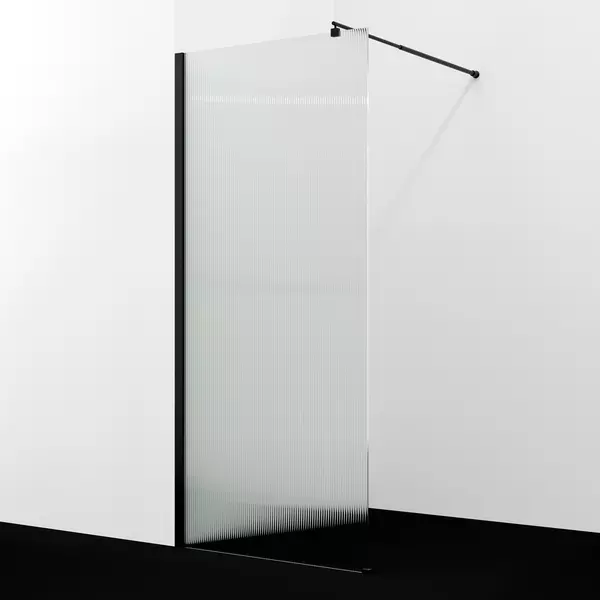 Душевая перегородка WasserKRAFT Rur 30W40MB-FL 120200 120200 рифленаячёрная без поддона универсальная 55500₽