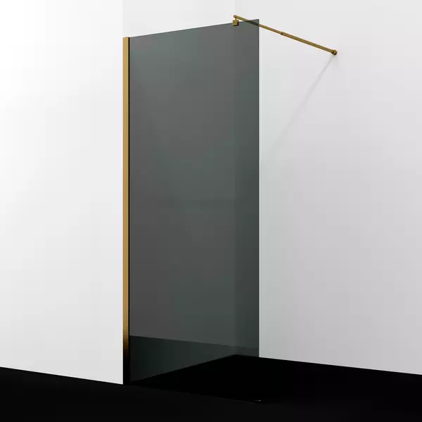 Душевая перегородка WasserKRAFT Rur 30W40BG-TG 120200 120200 тонированнаяматовое золото без поддона универсальная 49100₽