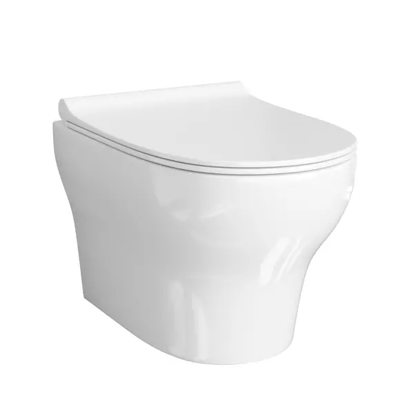 Подвесной унитаз безободковый WasserKRAFT Berkel H001E034 белый с сиденьем дюропласт с микролифтом белое 23370₽