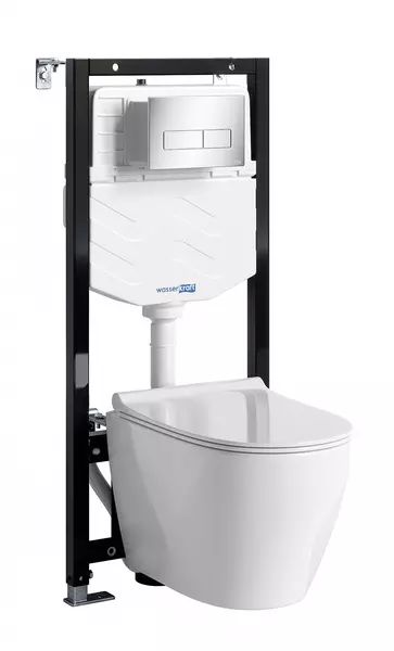 Комплект инсталляция с унитазом крышкой и кнопкой смыва WasserKRAFT Aller 10TLT010MECH03H002 безободковый белый 49887₽