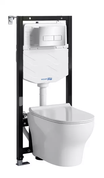 Комплект инсталляция с унитазом крышкой и кнопкой смыва WasserKRAFT Aller 10TLT010MECH03H001 безободковый белый 50787₽