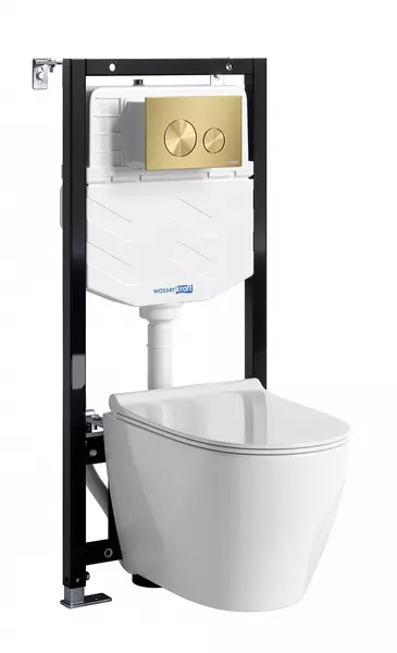 Комплект инсталляция с унитазом крышкой и кнопкой смыва WasserKRAFT Aller 10TLT010MEMG02H002 безободковый белый 59391₽