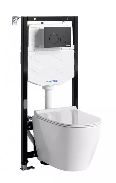 Комплект инсталляция с унитазом крышкой и кнопкой смыва WasserKRAFT Aller 10TLT010MEMB02H002 безободковый белый 49887₽
