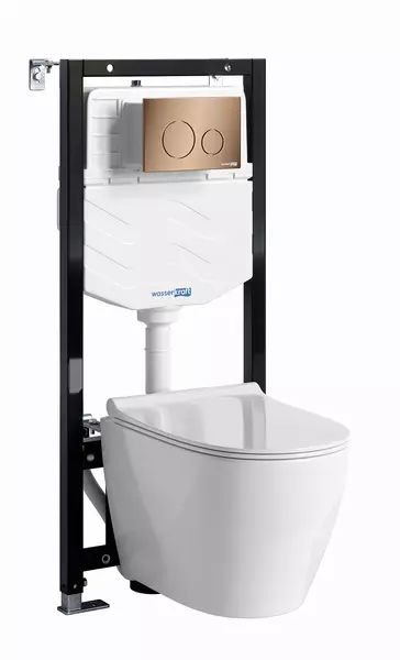Комплект инсталляция с унитазом крышкой и кнопкой смыва WasserKRAFT Aller 10TLT010MERG02H002 безободковый белый 59391₽
