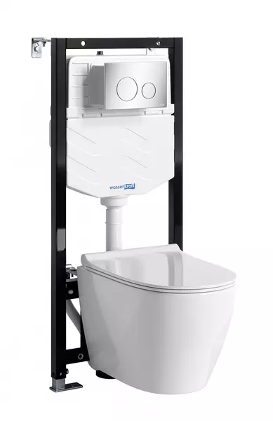 Комплект инсталляция с унитазом крышкой и кнопкой смыва WasserKRAFT Aller 10TLT010MECH02H002 безободковый белый 49887₽
