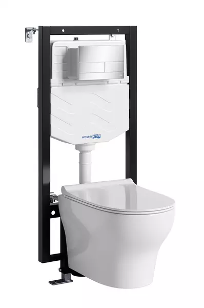 Комплект инсталляция с унитазом крышкой и кнопкой смыва WasserKRAFT Vils 56TLT010MECH04H001 безободковый белый 51111₽