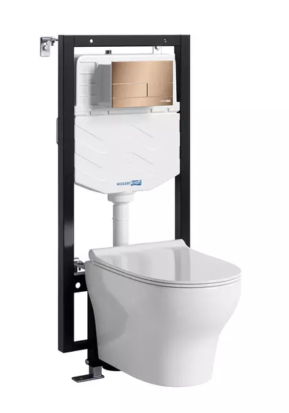 Комплект инсталляция с унитазом крышкой и кнопкой смыва WasserKRAFT Vils 56TLT010MERG04H001 безободковый белый 62316₽
