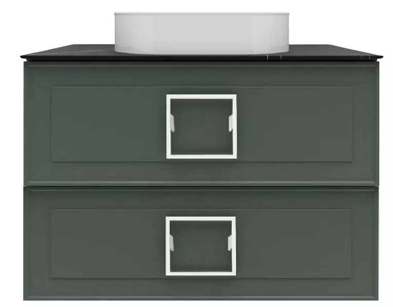 Тумба с раковиной «La Fenice» Cubo Twin 100 (Senso 55/37) подвесная Grigio с ручкой Bianco