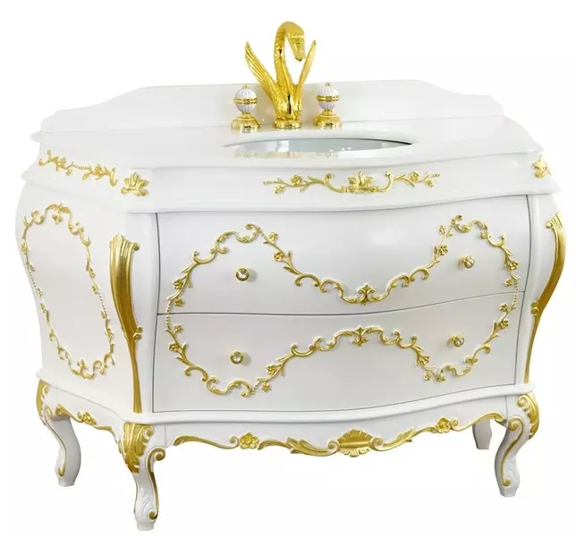 Тумба с раковиной из массива Migliore Valensa 132 32285 4739 Lacatto Biancoзолото столешница Valensa 123 белая 584100₽